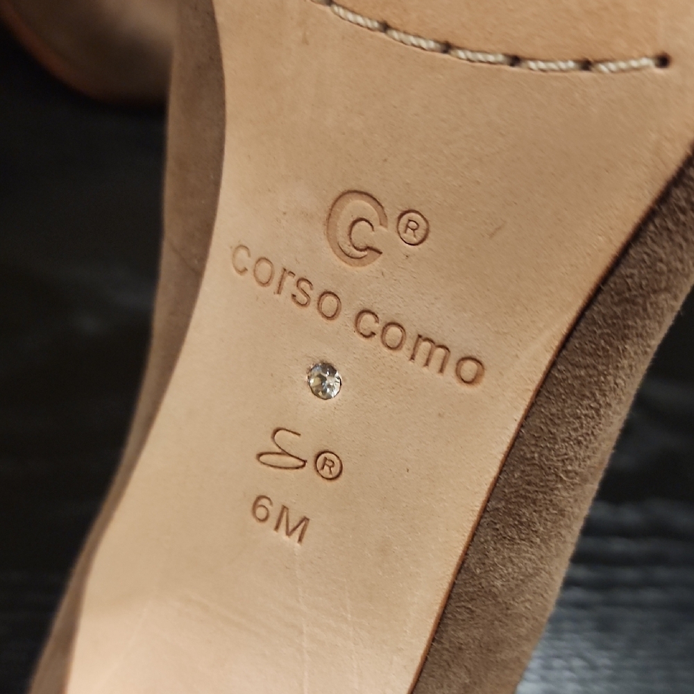 Corso Como Classic Tan Suede Heels - Picture 3 of 7